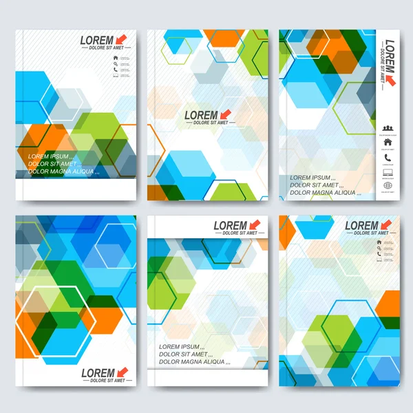 Modern vector templates for brochure, flyer, cover magazine or report in A4 size. Business, science, medicine and technology design — Stockvector