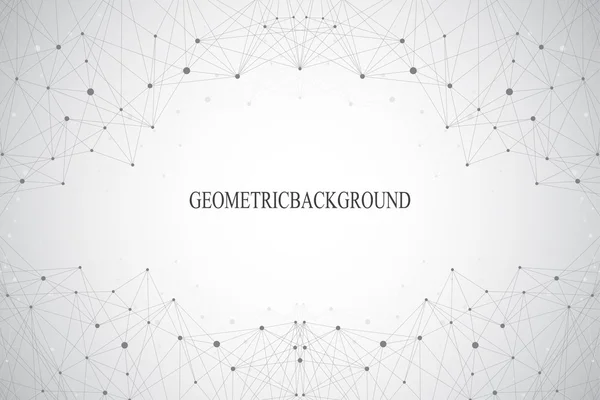 Geometrik gri arka plan molekül ve iletişim. Bağlantılı çizgilerin noktalı. Vektör çizim