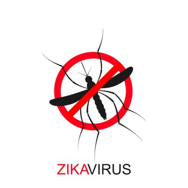 Zika sivrisinek vektör. Virüs uyarısı. Beyaz arka plan üzerinde izole aedes Aegypti