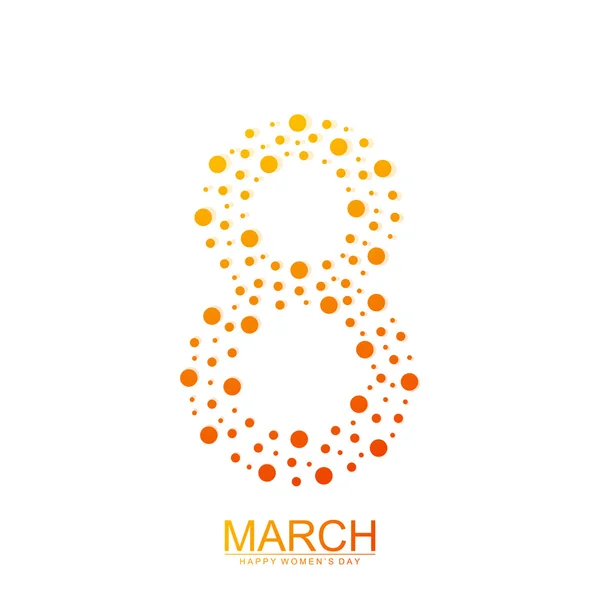 आठ मार्च। अंतर्राष्ट्रीय महिला दिवस। वेक्टर चित्र — स्टॉक वेक्टर