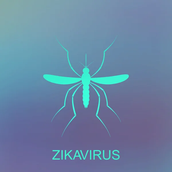 Zika mosquito vector. Alerta de virus. Aedes Aegypti aislado sobre fondo azul — Archivo Imágenes Vectoriales