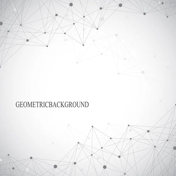 Геометричний абстрактний сірий фон з з'єднаними лініями та точками. Медицина, наука, технології фону для вашого дизайну. Векторні ілюстрації — стоковий вектор