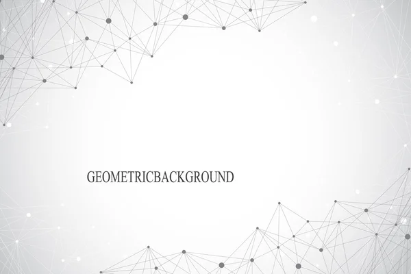 Geometrická abstraktní pozadí s Spojené linky a tečky. Vektorové ilustrace — Stockový vektor