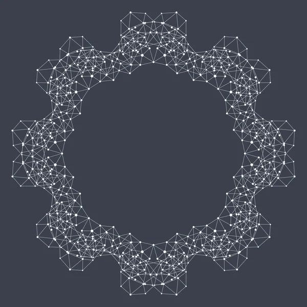 Forma geometrica astratta con linea e punti collegati. Illustrazione vettoriale — Vettoriale Stock