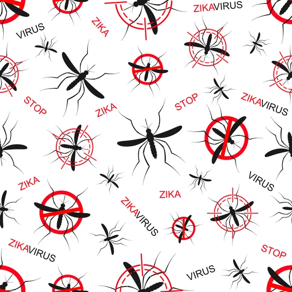 Zika virus fondos de pantalla de patrón sin costuras. Ilustración vectorial — Archivo Imágenes Vectoriales