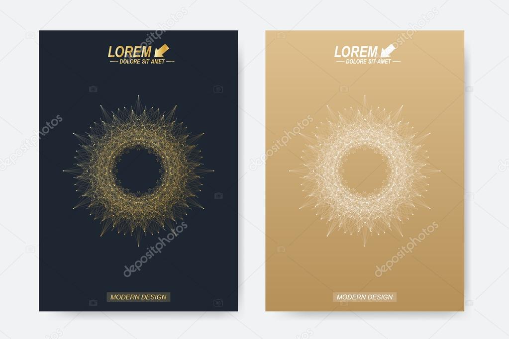 Modern vector templates for brochure, Leaflet, flyer, cover, magazine or annual report in A4 size. Business, science, medicine and technology design book layout. Abstract presentation with Logo