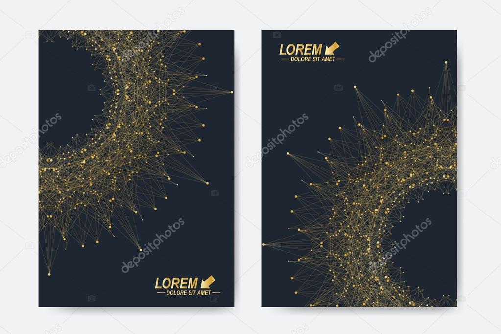 Modern vector templates for brochure, Leaflet, flyer, cover, magazine or annual report in A4 size. Business, science, medicine and technology design book layout. Abstract presentation with round form