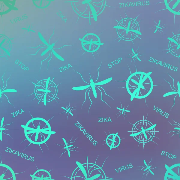 Patrón del virus Zika. Aedes Aegypti patrón textura fondo — Archivo Imágenes Vectoriales