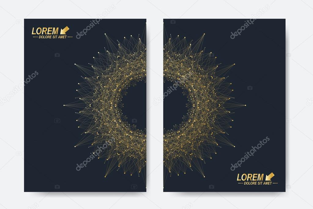 Modern vector templates for brochure, Leaflet, flyer, cover, magazine or annual report. A4 size. Business, science, medicine and technology design book layout. Abstract presentation with round