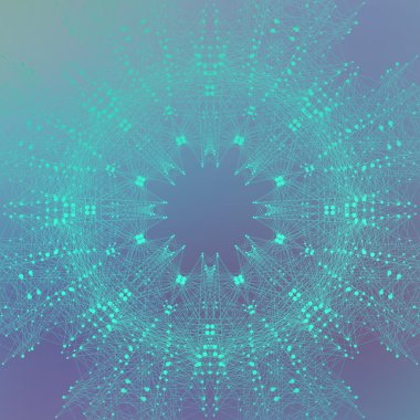 Geometrik grafik arka plan molekülü ve iletişim. Noktalarla bağlı çizgiler. Minimalizm kaotik illüstrasyon zemin. Bilim, kimya, biyoloji, tıp, teknoloji kavramı