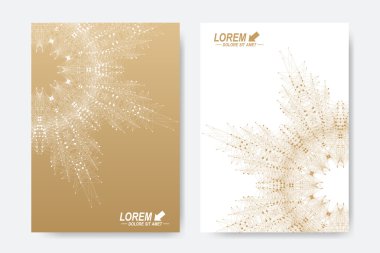 Broşür, el ilanı, kapak ya da faaliyet raporu için modern vektör şablonu. Soyut tanıtımı ile altın mandala