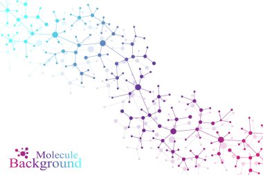 Yapısı molekül atom dna ve iletişim arka plan. Nöronlar kavramı. Bağlantılı çizgilerin noktalı. Yanılsama sinir sistemi. Tıbbi bilimsel zemin. Vektör çizim.