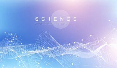 Bağlı çizgiler ve noktalarla Geometrik soyut arkaplan. Bağlantı noktası. Molekül ve iletişim geçmişi. Tasarımınız için grafiksel bağlantı arka planı. Vektör illüstrasyonu.