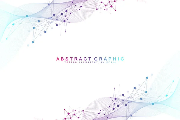 Fundo abstrato geométrico com linhas e pontos conectados. Ponto de fluxo de conectividade. Molécula e comunicação de fundo. Conexão gráfica de fundo para o seu projeto. Ilustração vetorial. — Vetor de Stock