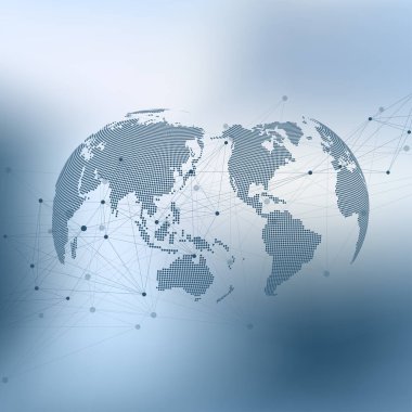 Geometrik grafik arkaplan molekülü ve iletişim. Bileşikli büyük veri kompleksi. Pleksus çizgileri, minimum dizi. Dijital veri görselleştirme. Bilimsel sibernetik çizim.