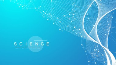 Bilimsel vektör çizimi genetik mühendisliği ve gen manipülasyonu kavramı. DNA sarmalları, DNA iplikleri, molekül veya atom, nöronlar. Bilim ya da tıp geçmişi için soyut bir yapı. CRISPR CAS9.