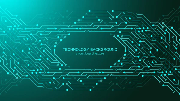 Computer-Motherboard-Vektorhintergrund mit elektronischen Elementen der Leiterplatte. Elektronische Textur für Computertechnologie, Engineering-Konzept. Motherboard Computer generierte abstrakte Illustration — Stockvektor