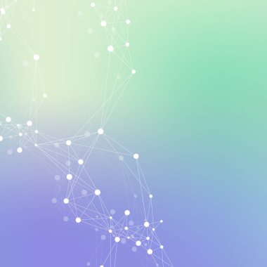 Geometrik grafik arkaplan molekülü ve iletişim. Bileşikli büyük veri kompleksi. Pleksus çizgileri, minimum dizi. Dijital veri görselleştirme. Bilimsel sibernetik çizim.