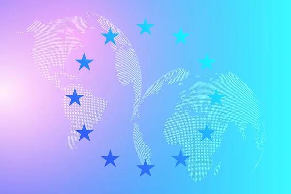 GDPR - Regulamento Geral de Proteção de Dados. Mapa e bandeira da Europa pontilhada. Protecção dos dados pessoais, ilustração. — Fotografia de Stock