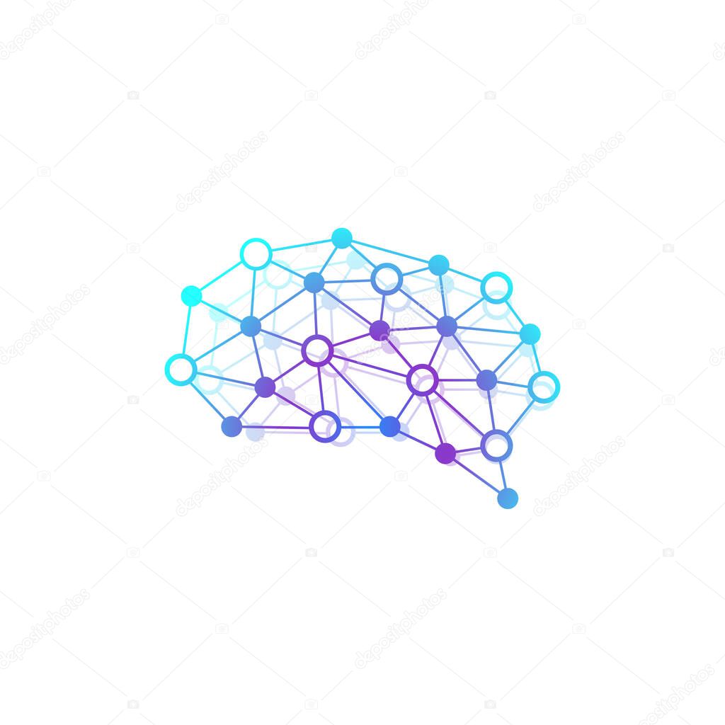 Colorful Brain Illustration. Creative Idea Concept Design Icon illustration. Artificial Intelligence and Machine Learning Illustration.