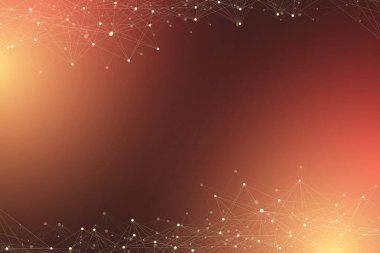 Geometrik grafik arkaplan molekülü ve iletişim. Bileşikli büyük veri kompleksi. Pleksus çizgileri, minimum dizi. Dijital veri görselleştirme. Bilimsel sibernetik çizim.
