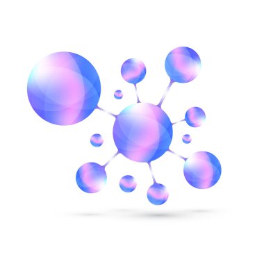 Logot ikon DNA 'sı, molekül, atom, gen, sinirsel, nöron. Tıp, bilim, teknoloji, kimya, biyoteknoloji, illüstrasyon için şablon logosu.