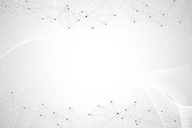 Geometrik grafik arkaplan molekülü ve iletişim. Bileşikli büyük veri kompleksi. Pleksus çizgileri, minimum dizi. Dijital veri görselleştirme. Bilimsel sibernetik çizim.