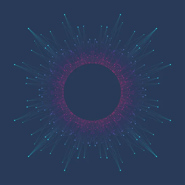 Visualisasi Data Genomik Besar. DNA helix, untai DNA, tes DNA. Molekul atau atom, neuron. Struktur abstrak untuk ilmu pengetahuan atau latar belakang medis, spanduk, ilustrasi — Stok Foto