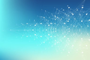 Bilimsel illüstrasyon genetik mühendisliği ve gen manipülasyonu kavramı. DNA sarmalları, DNA iplikleri, molekül veya atom, nöronlar. Bilim veya tıbbi geçmiş için soyut yapı