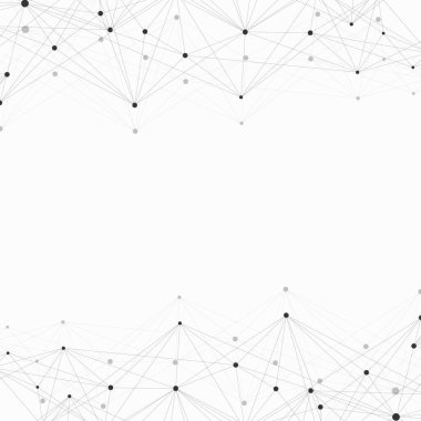 Geometrik grafik arkaplan molekülü ve iletişim. Bileşikli büyük veri kompleksi. Pleksus çizgileri, minimum dizi. Dijital veri görselleştirme. Bilimsel sibernetik çizim.