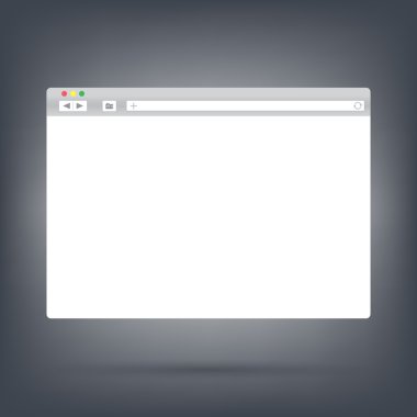 koyu arka plan üzerine açık tarayıcı penceresi şablonu. içeriğinizin içine geçmiş
