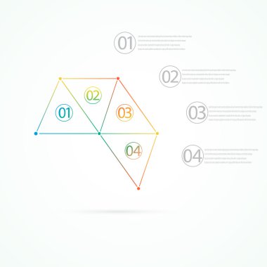 Modern colorful design triangles infographic with place for your text. Can be used for web design, business presentation, diagram, charnumber options and for workflow layout