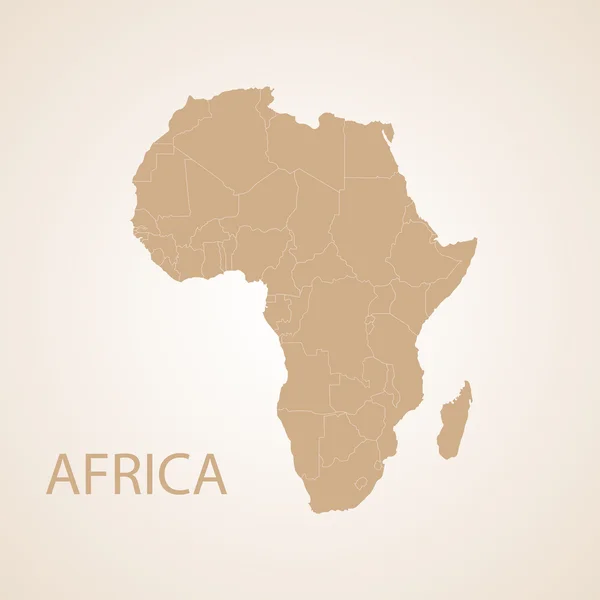 Afrique carte brun — Image vectorielle