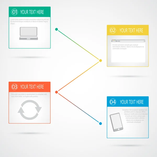 Modern vector timeline design template — Stock Vector