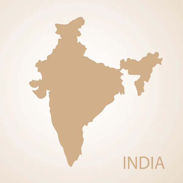 Коричневый вектор карты Индии — стоковый вектор