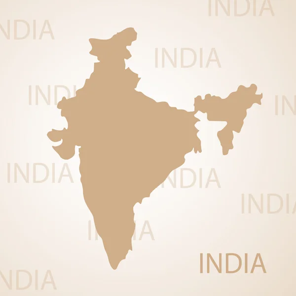 India kaart bruin vectorillustratie — Stockvector