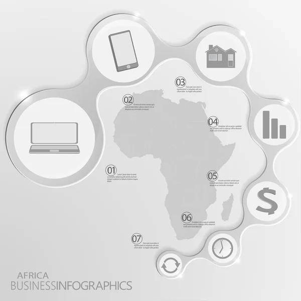 Afrika kaart en elementen Infographic. Vectorillustratie — Stockvector