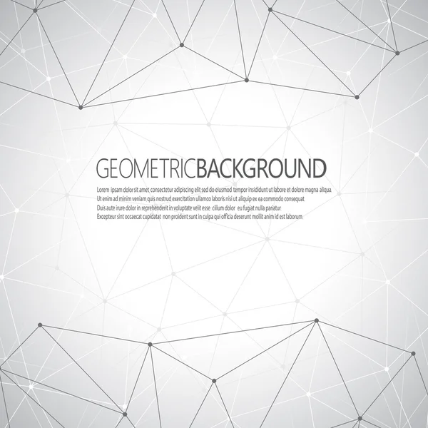geometrik gri arka plan molekül ve iletişim, tasarım ve metin için