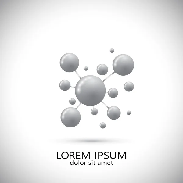 Molecuul-logo. Moderne ontwerpsjabloon — Stockvector