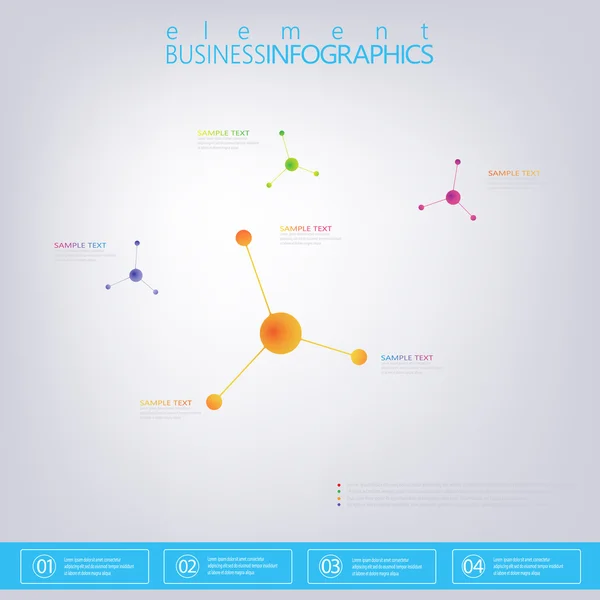 Modern design molekyl på grå bakgrund, begrepp mall för infographics — Stock vektor