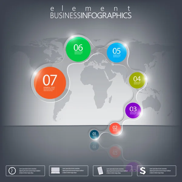 Élément infographique moderne sur fond sombre — Image vectorielle