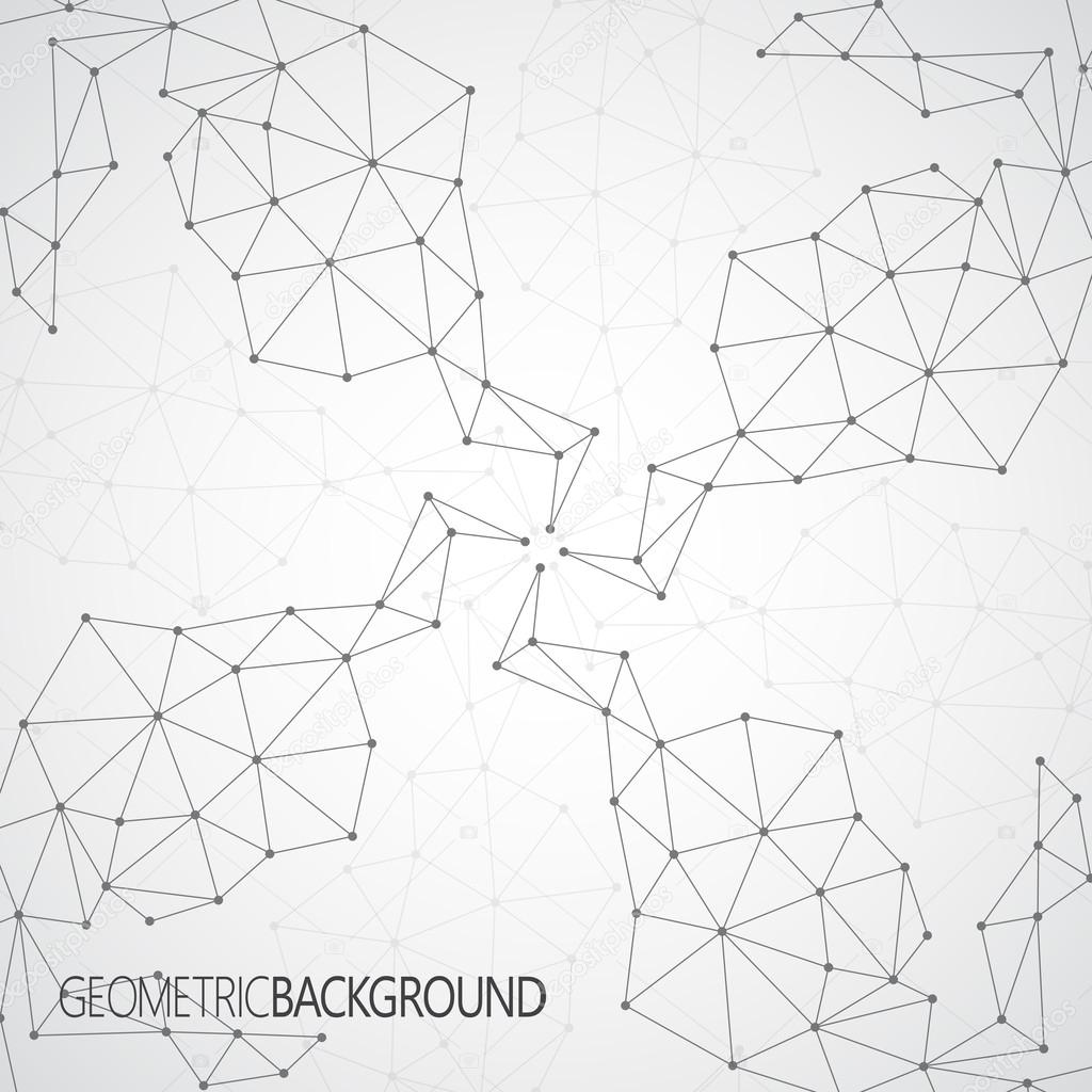 Geometric gray background Molecule and communication for your design and your text