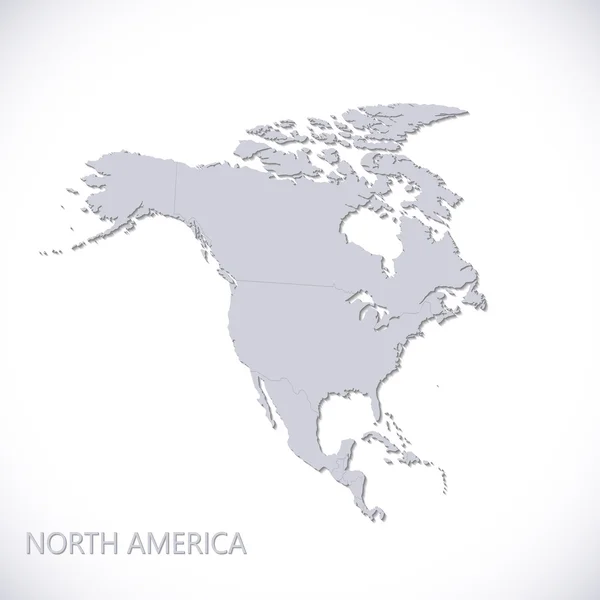 Mapa Severní Ameriky. Vektorová ilustrace — Stockový vektor