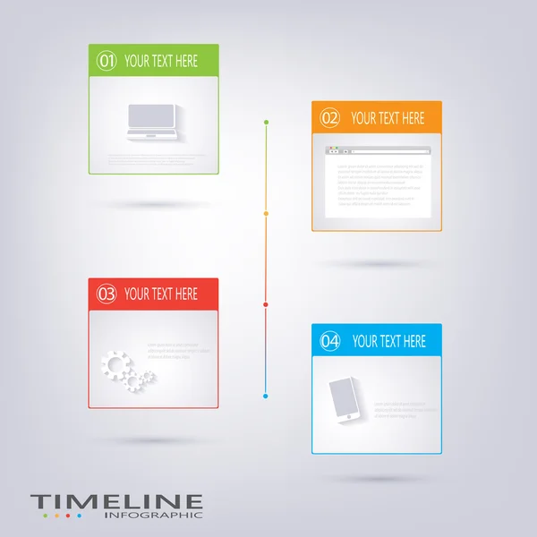 Modern vector timeline design template — Stock Vector