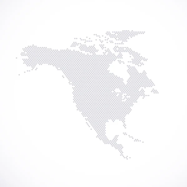 Kaart van Noord-Amerika zeshoek. Vectorillustratie — Stockvector