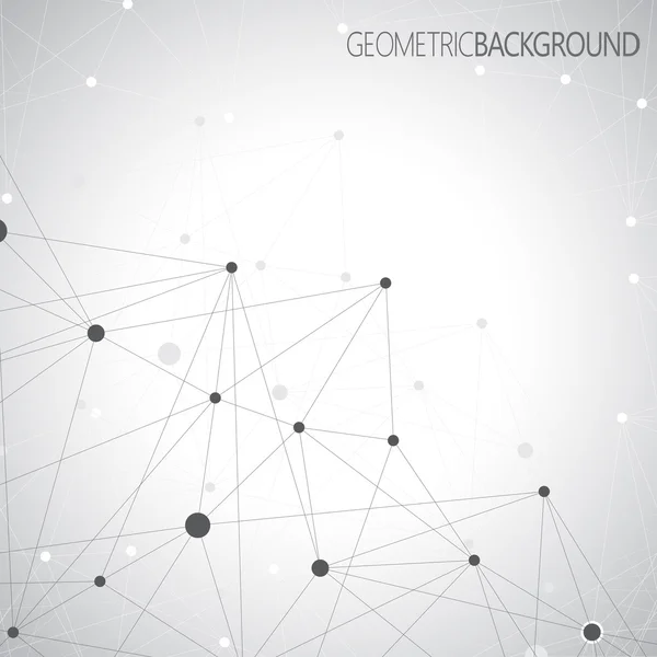 Geometrik gri arka plan molekül ve iletişim, tasarım ve metin için — Stok Vektör
