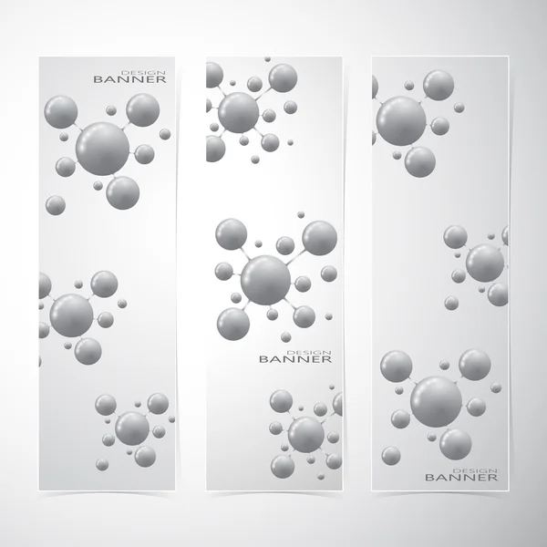 Samling vertikal banner design. Molekylen och kommunikation bakgrund. Vektor illustration — Stock vektor