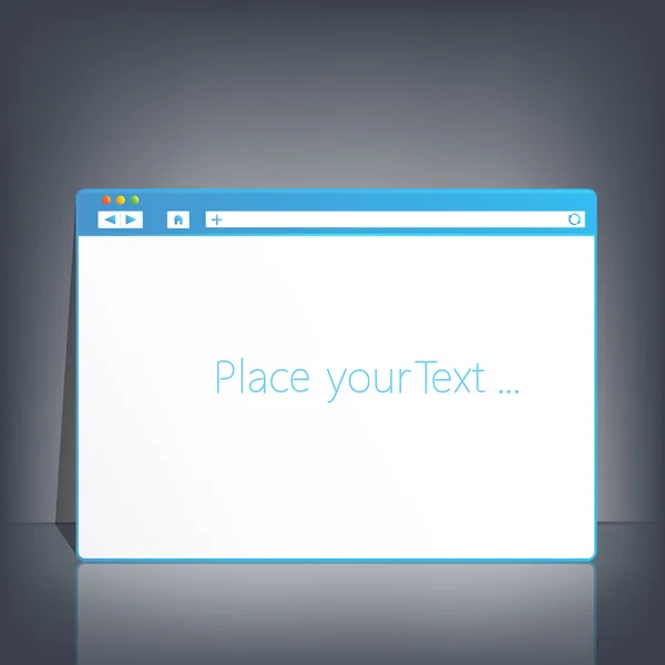 Modello di finestra del browser aperto su sfondo scuro per il tuo design e il tuo testo — Vettoriale Stock