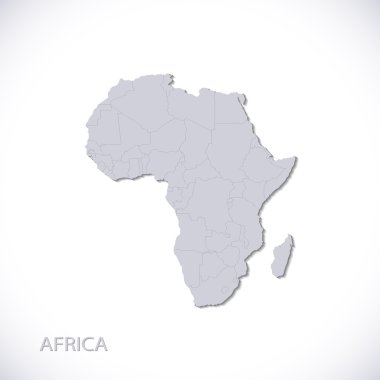 Gri Afrika harita vektör çizim