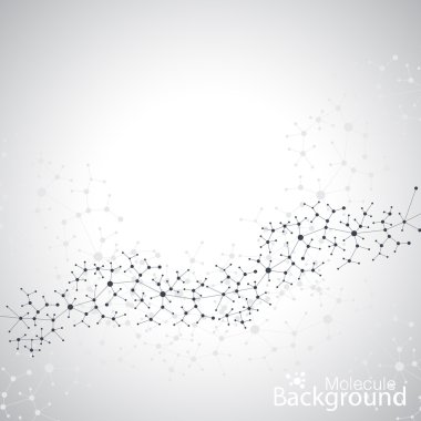 DNA molekülünün gri arka plan üzerinde. Grafik tasarım ve metin için arka plan. Vektör çizim